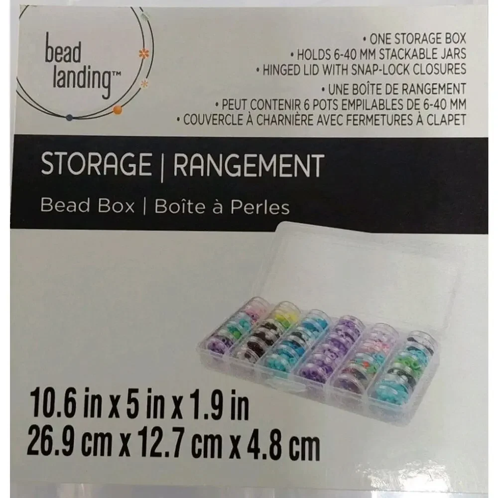 Bead Landing Storage Bead Box with 6 Container Stacks W/5 Jars Each 2 Pack